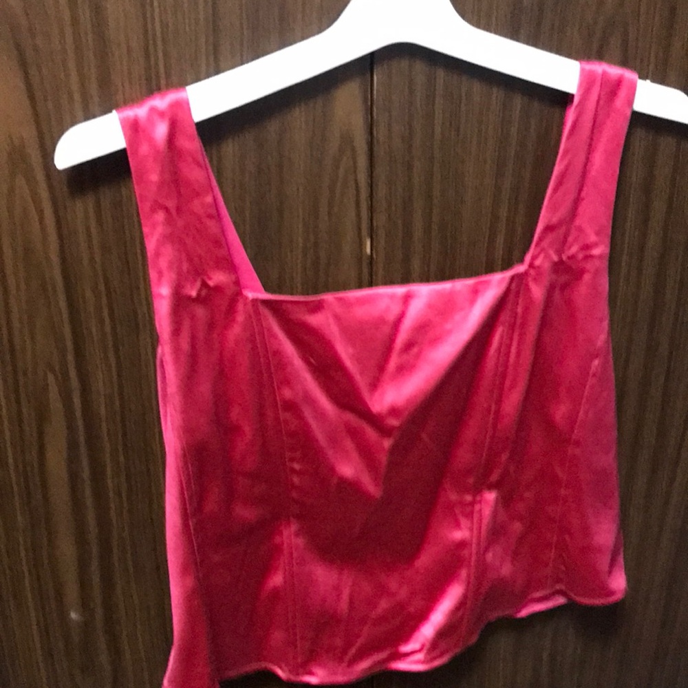 Bright pink silk camisole
